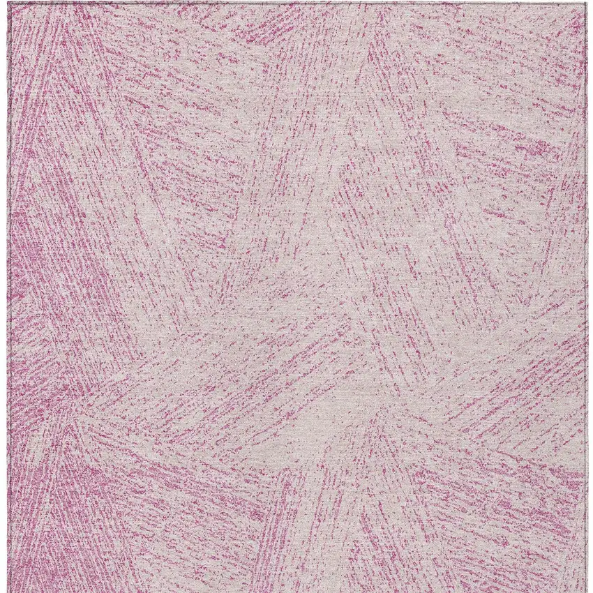 Pink And Ivory Abstract Washable Indoor Outdoor Area Rug Photo 4