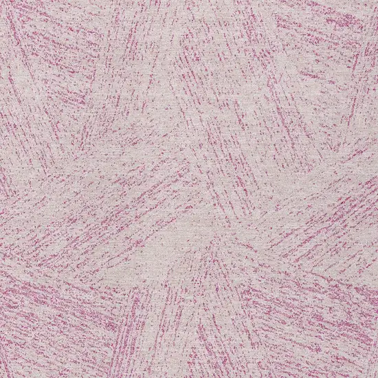 Pink And Ivory Abstract Washable Indoor Outdoor Area Rug Photo 5