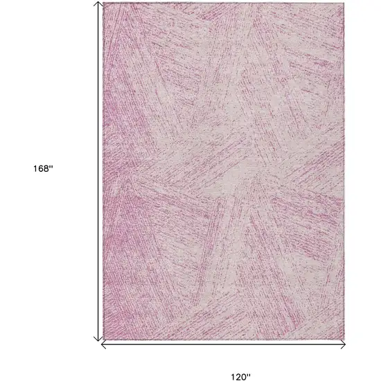 Pink And Ivory Abstract Washable Indoor Outdoor Area Rug Photo 3