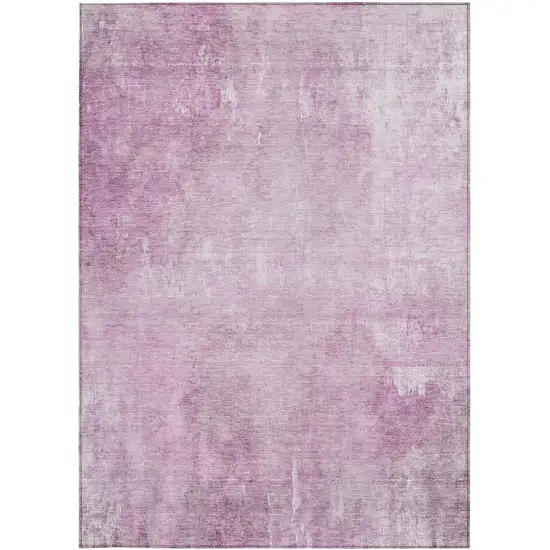 Pink And Ivory Abstract Washable Indoor Outdoor Area Rug Photo 3