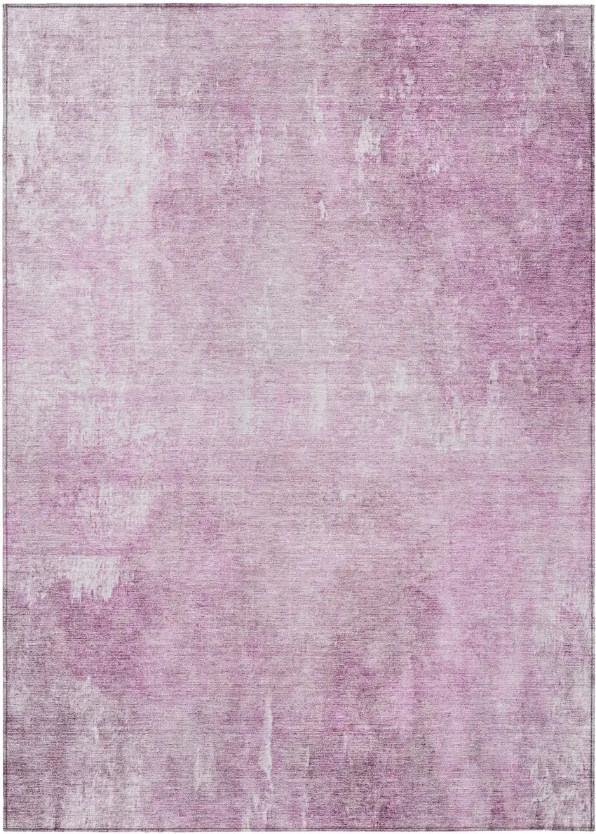 Pink And Ivory Abstract Washable Indoor Outdoor Area Rug Photo 1