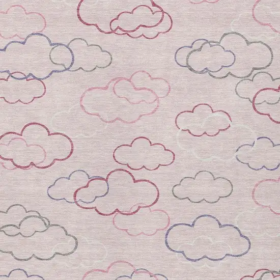 Pink And Ivory Abstract Washable Indoor Outdoor Area Rug Photo 2