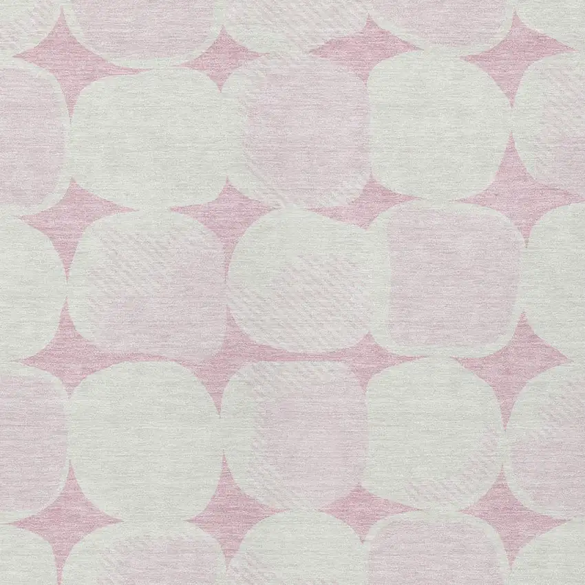 Pink And Ivory Abstract Washable Indoor Outdoor Area Rug Photo 7