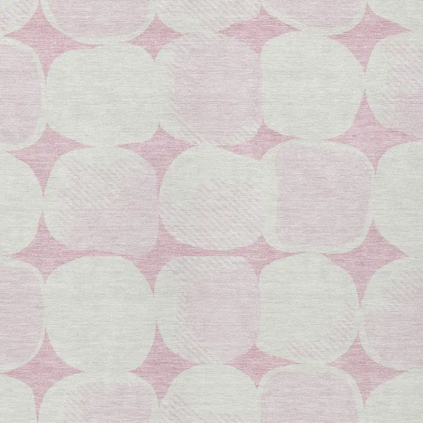 Pink And Ivory Abstract Washable Indoor Outdoor Area Rug Photo 7