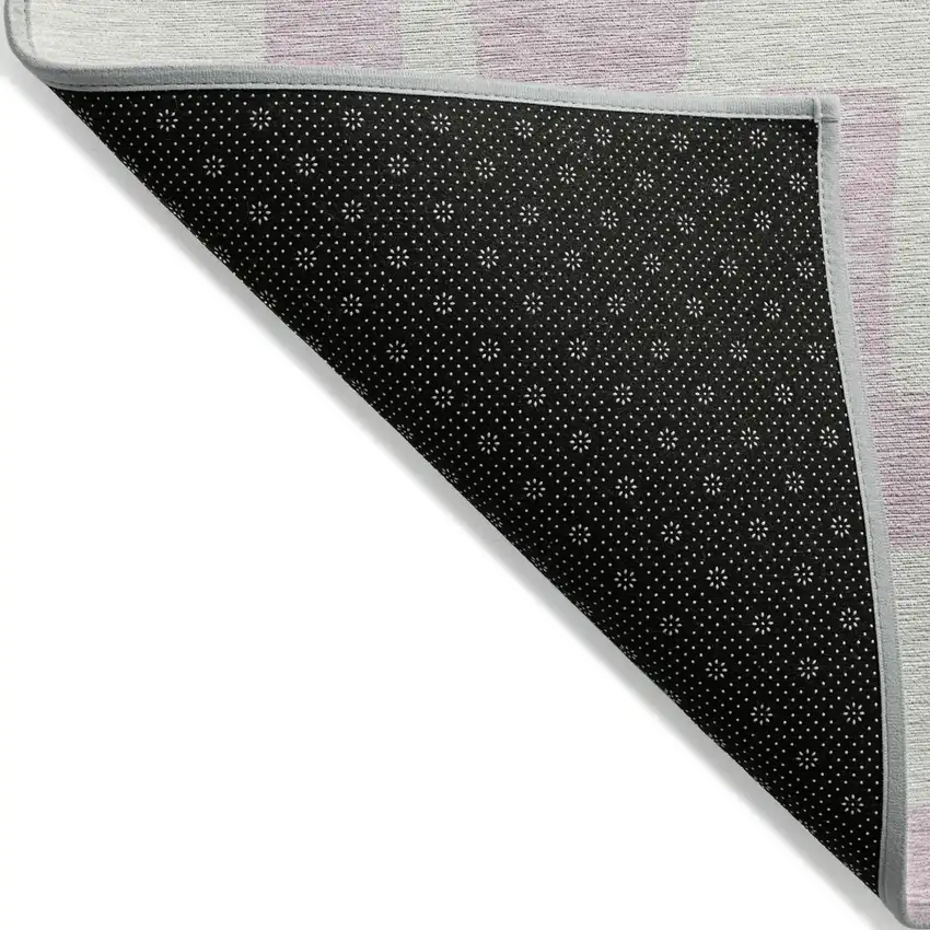 Pink And Ivory Abstract Washable Indoor Outdoor Area Rug Photo 4