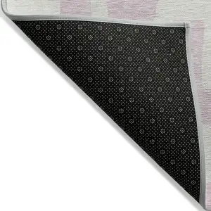 Photo of Pink And Ivory Abstract Washable Indoor Outdoor Area Rug