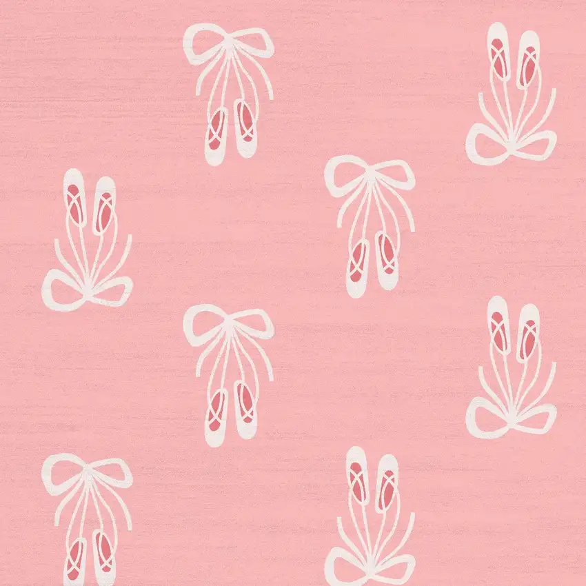 Pink And Ivory Bow Youthful Washable Area Rug Photo 8