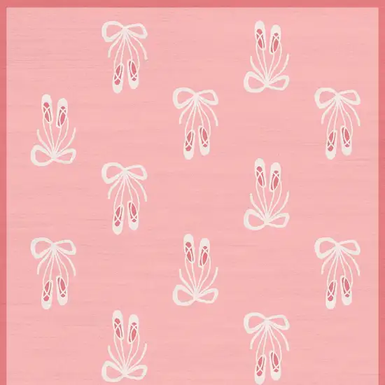 Pink And Ivory Bow Youthful Washable Area Rug Photo 7