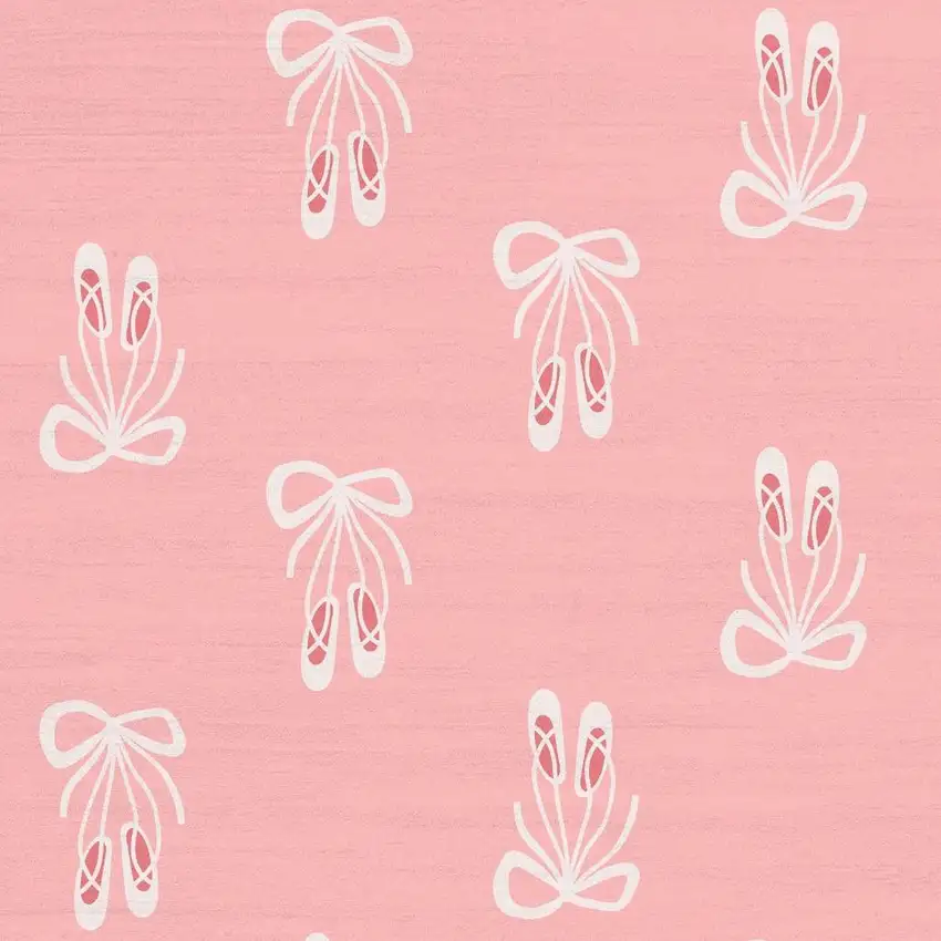 Pink And Ivory Bow Youthful Washable Area Rug Photo 3