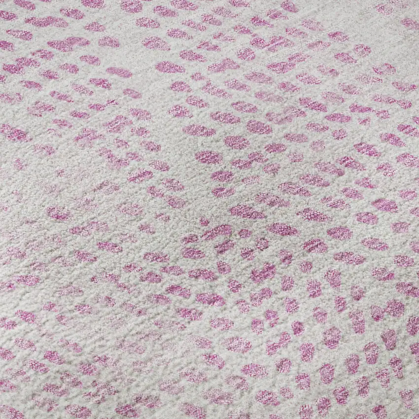 Pink And Ivory Diamond Washable Area Rug With UV Protection Photo 8