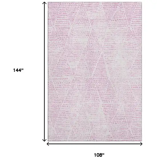 Pink And Ivory Diamond Washable Area Rug With UV Protection Photo 3