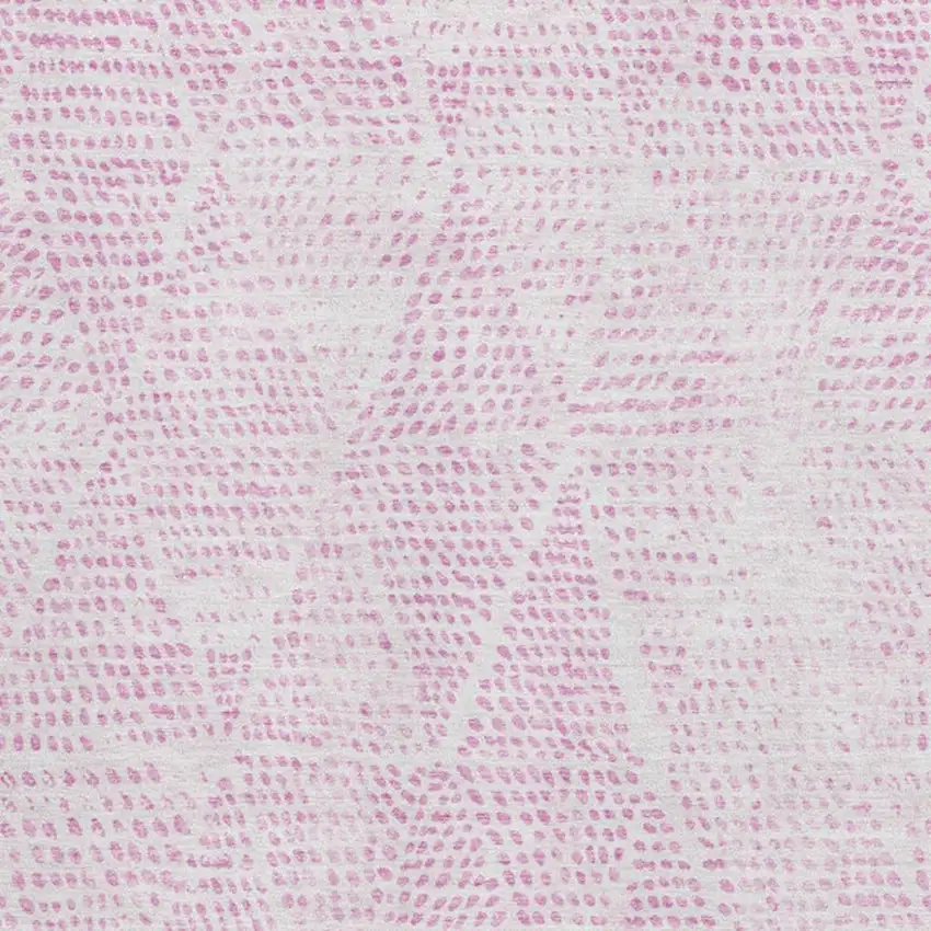 Pink And Ivory Diamond Washable Area Rug With UV Protection Photo 3