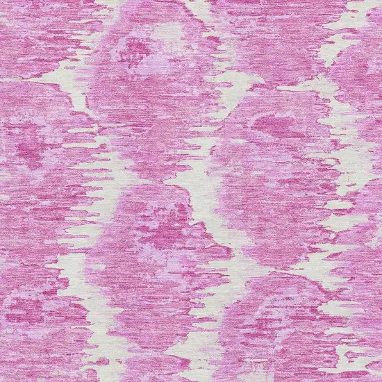 Pink And Ivory Diamond Washable Area Rug With UV Protection Photo 3