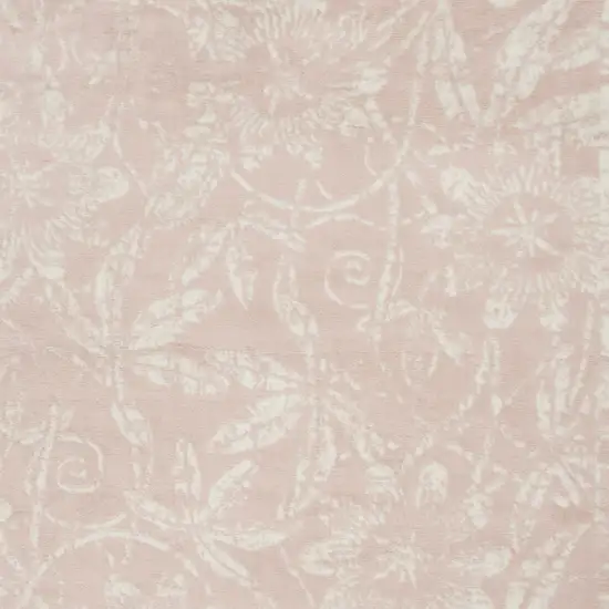 Pink And Ivory Floral Distressed Area Rug Photo 5