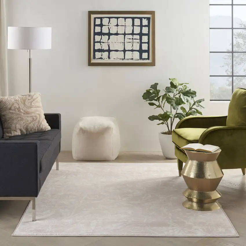 Pink And Ivory Floral Distressed Area Rug Photo 4