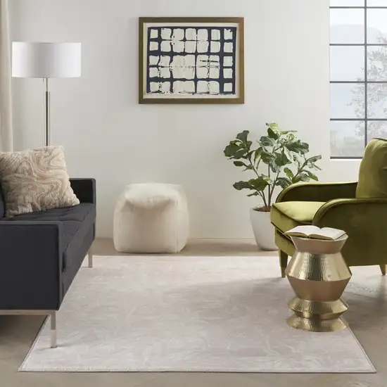 Pink And Ivory Floral Distressed Area Rug Photo 4