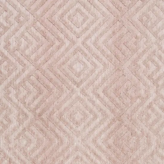 Pink And Ivory Geometric Stain Resistant Area Rug Photo 6