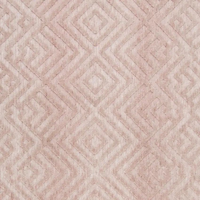 Pink And Ivory Geometric Stain Resistant Area Rug Photo 6