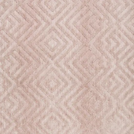Pink And Ivory Geometric Stain Resistant Area Rug Photo 7