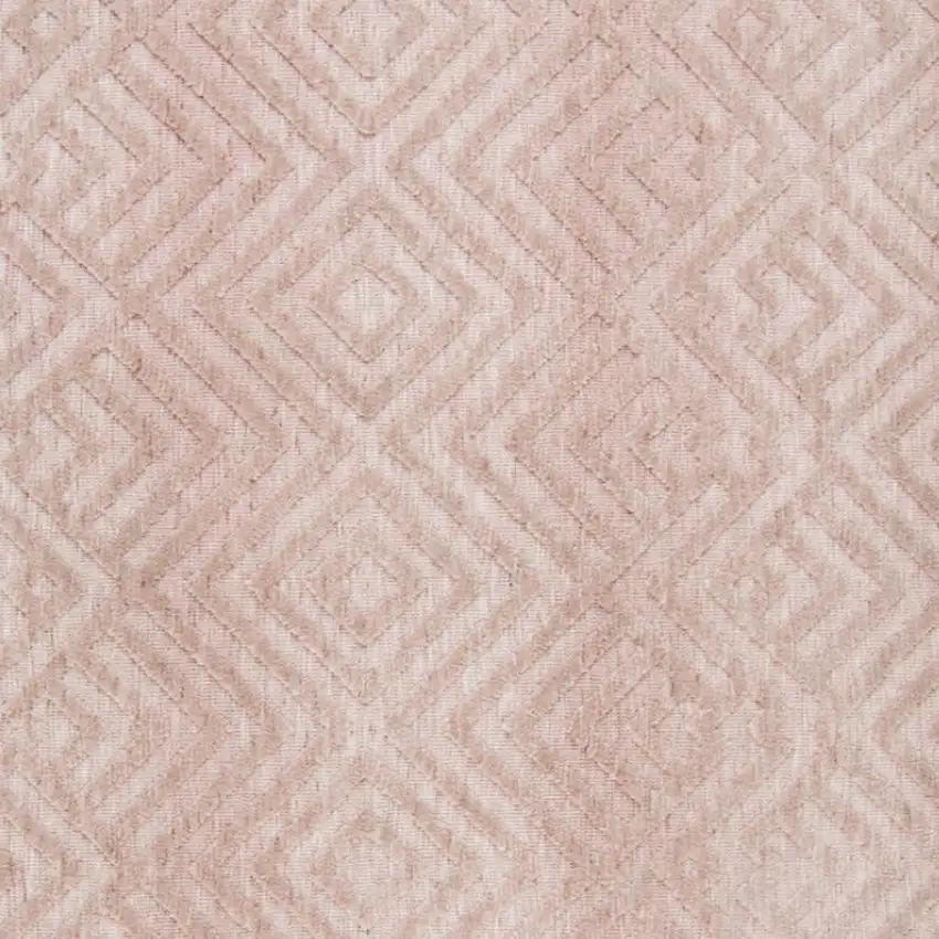 Pink And Ivory Geometric Stain Resistant Area Rug Photo 7