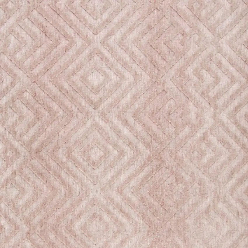Pink And Ivory Geometric Stain Resistant Area Rug Photo 9