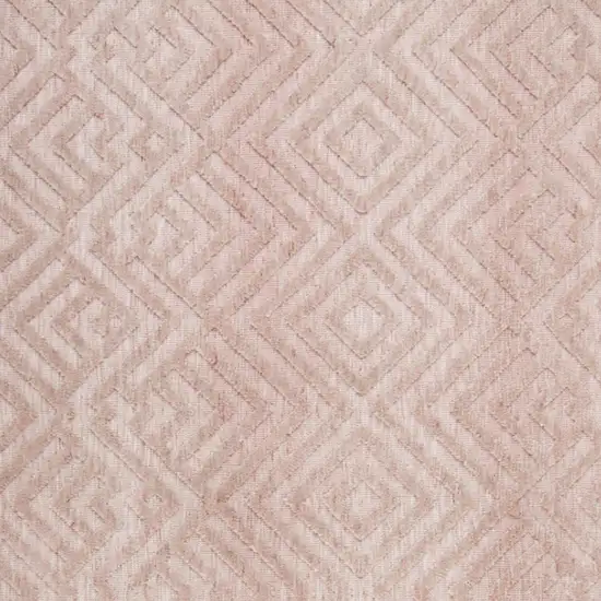 Pink And Ivory Geometric Stain Resistant Area Rug Photo 4