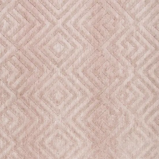 Pink And Ivory Geometric Stain Resistant Area Rug Photo 9