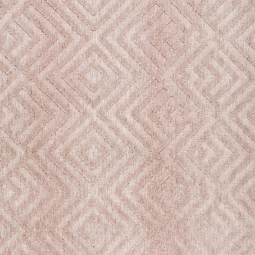 Pink And Ivory Geometric Stain Resistant Area Rug Photo 9