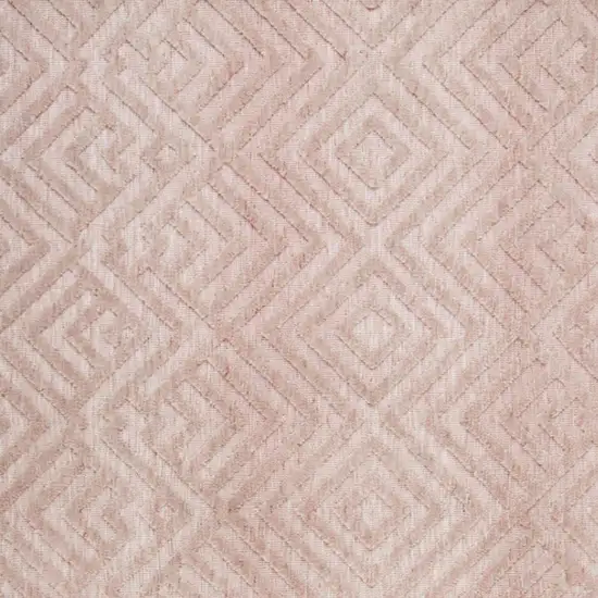 Pink And Ivory Geometric Stain Resistant Area Rug Photo 8