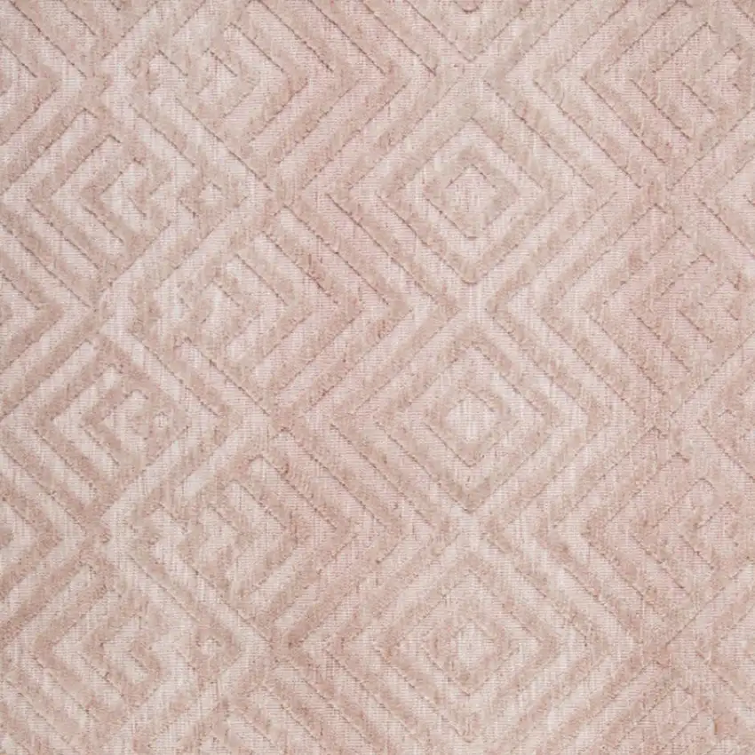 Pink And Ivory Geometric Stain Resistant Area Rug Photo 8