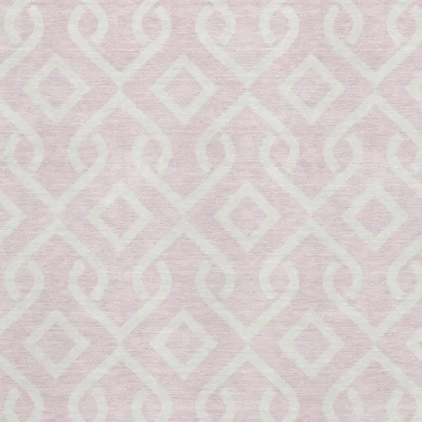 Pink And Ivory Geometric Washable Area Rug With UV Protection Photo 3