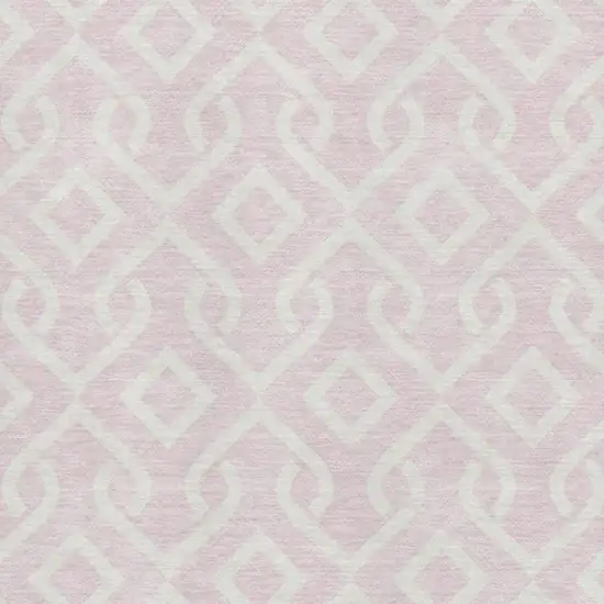 Pink And Ivory Geometric Washable Area Rug With UV Protection Photo 3