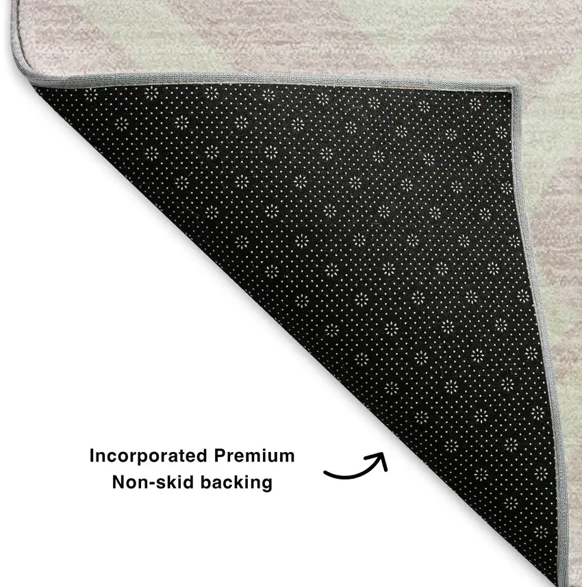 Pink And Ivory Geometric Washable Area Rug With UV Protection Photo 7