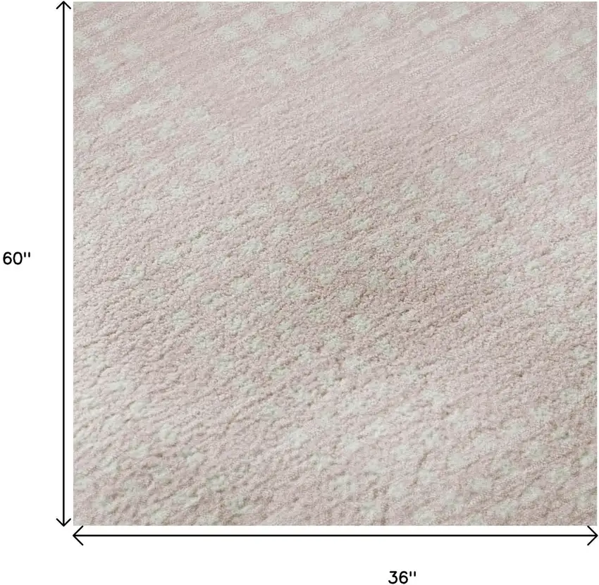 Pink And Ivory Geometric Washable Area Rug With UV Protection Photo 9