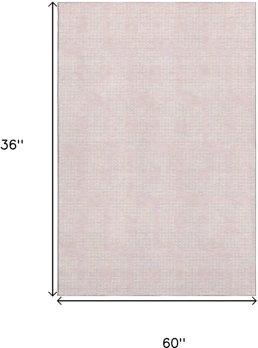 Pink And Ivory Geometric Washable Area Rug With UV Protection Photo 3