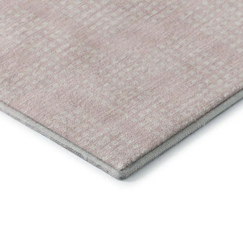 Pink And Ivory Geometric Washable Area Rug With UV Protection Photo 7
