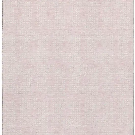 Pink And Ivory Geometric Washable Area Rug With UV Protection Photo 5