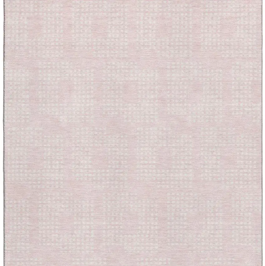 Pink And Ivory Geometric Washable Area Rug With UV Protection Photo 5
