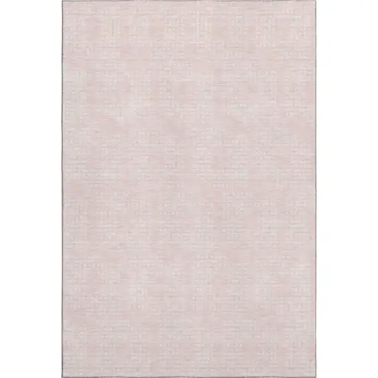 Pink And Ivory Geometric Washable Area Rug With UV Protection Photo 5