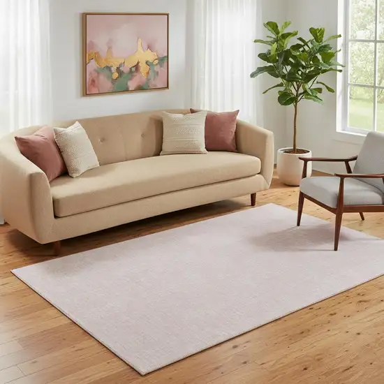 Pink And Ivory Geometric Washable Area Rug With UV Protection Photo 1