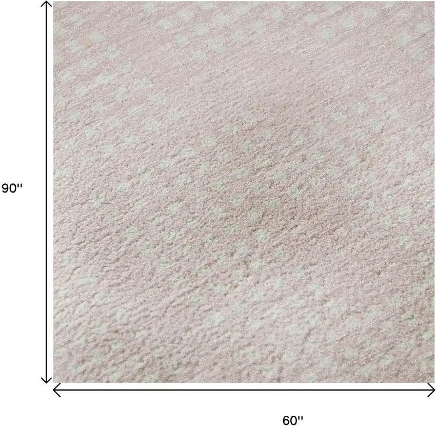 Pink And Ivory Geometric Washable Area Rug With UV Protection Photo 9