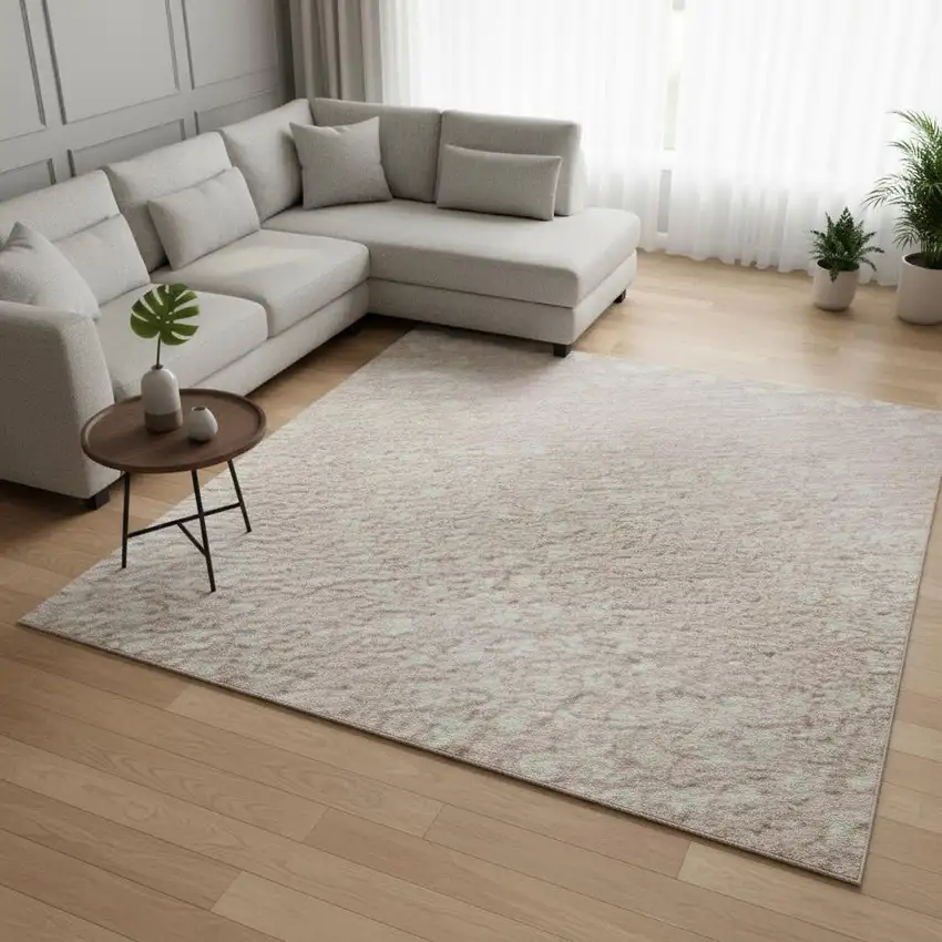 Pink And Ivory Geometric Washable Area Rug With UV Protection Photo 2