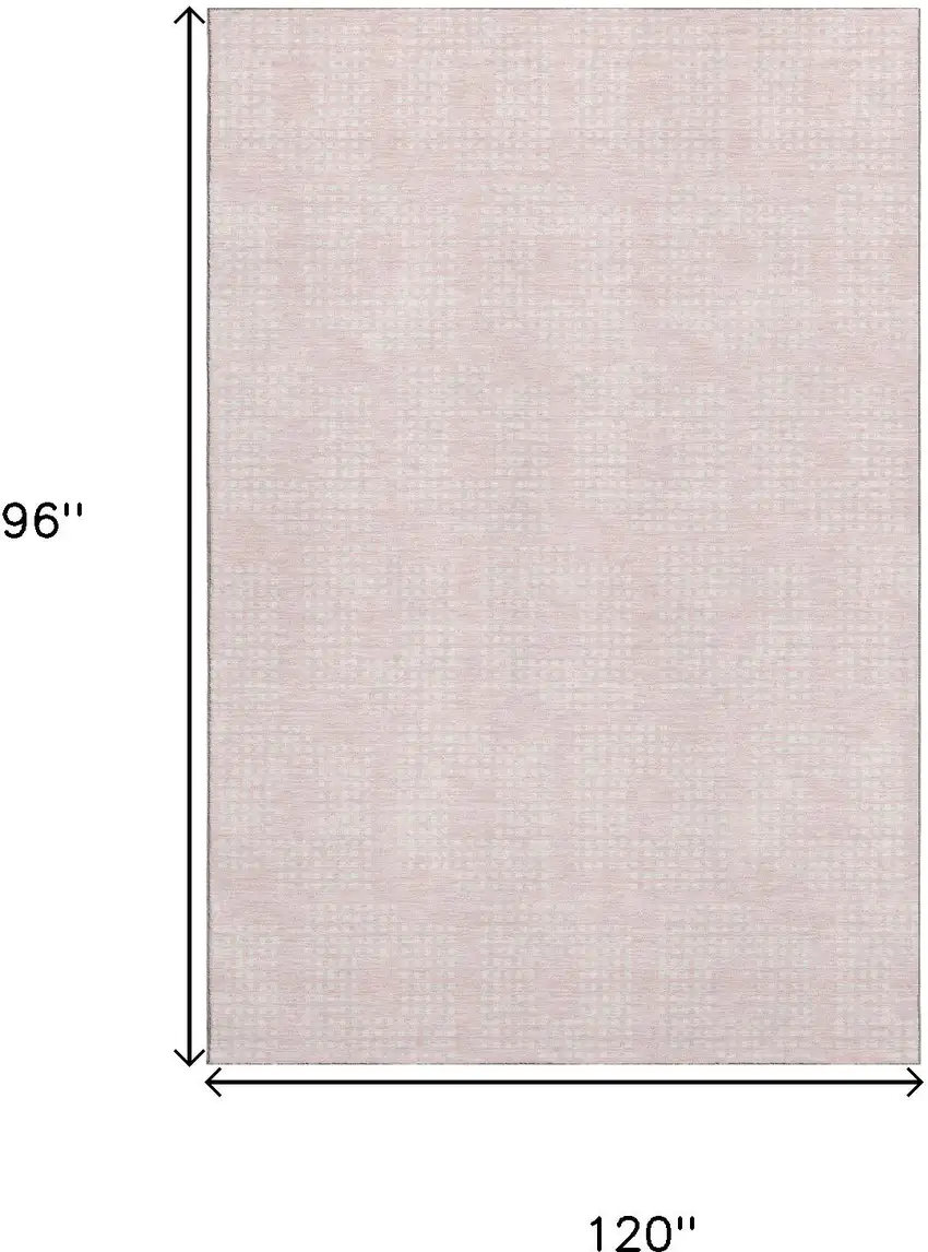 Pink And Ivory Geometric Washable Area Rug With UV Protection Photo 7