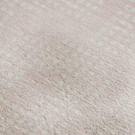 Pink And Ivory Geometric Washable Area Rug With UV Protection Photo 3