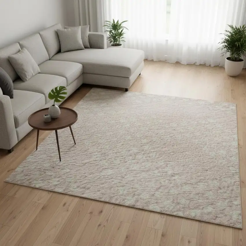 Pink And Ivory Geometric Washable Area Rug With UV Protection Photo 2