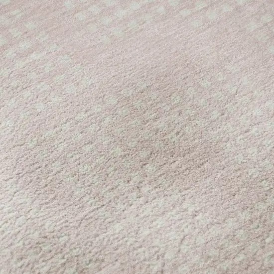 Pink And Ivory Geometric Washable Area Rug With UV Protection Photo 1