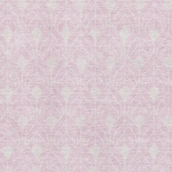 Pink And Ivory Geometric Washable Area Rug With UV Protection Photo 2