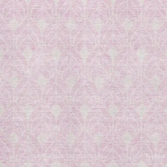 Pink And Ivory Geometric Washable Area Rug With UV Protection Photo 2