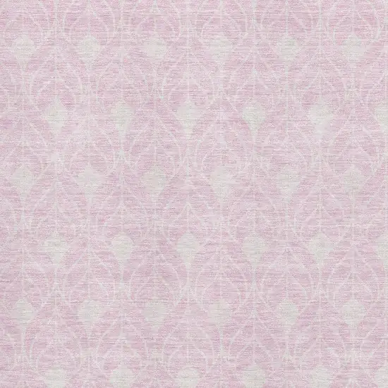 Pink And Ivory Geometric Washable Area Rug With UV Protection Photo 2
