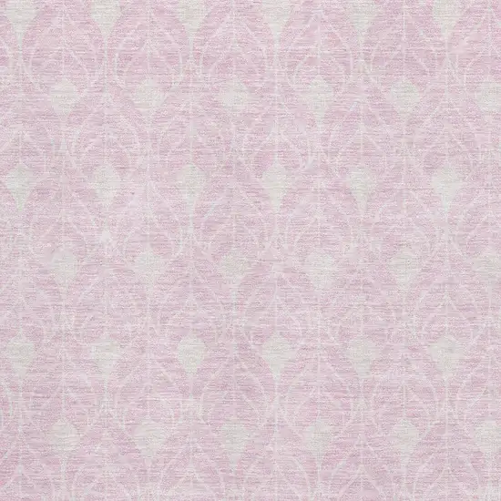Pink And Ivory Geometric Washable Area Rug With UV Protection Photo 2